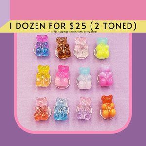 1 Dozen Gummy Bear Shoe Charms for Crocs